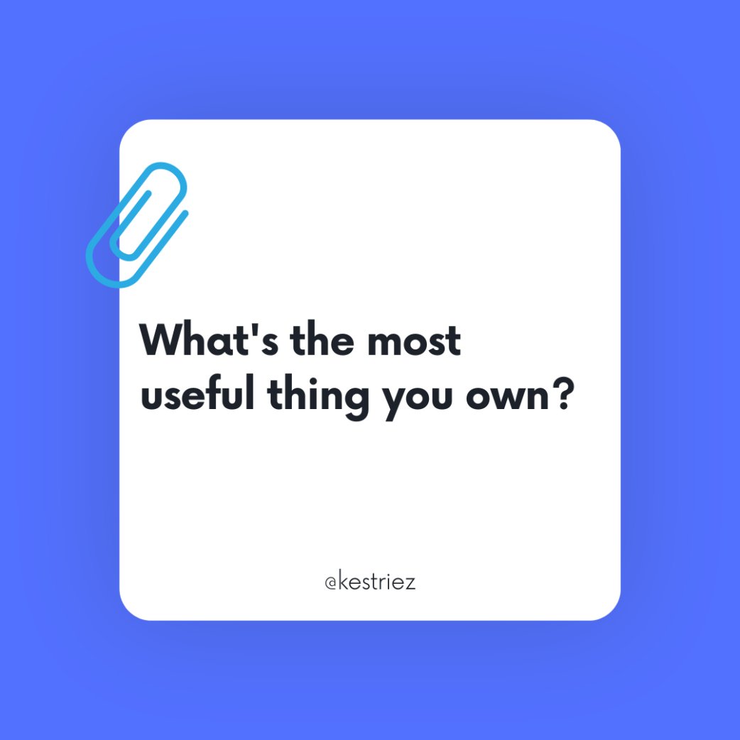 🧷 | Greetings, community! The question of the day is, what's the most useful thing you own? Make sure to answer in the Kestriez Communications Server! [.gg/kestriez]

#Roblox #Bakery #QOTD