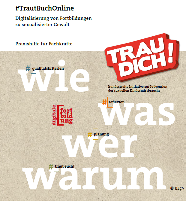 📢Wir stellen vor! Die Praxishilfe für Fachkräfte #TrautEuchOnline ist online!
Worum geht’s? Die #Neuerscheinung zur Digitalisierung von Fortbildungen zu #sexualisierterGewalt
ist erhältlich👇

shop.bzga.de/trauteuchonlin…