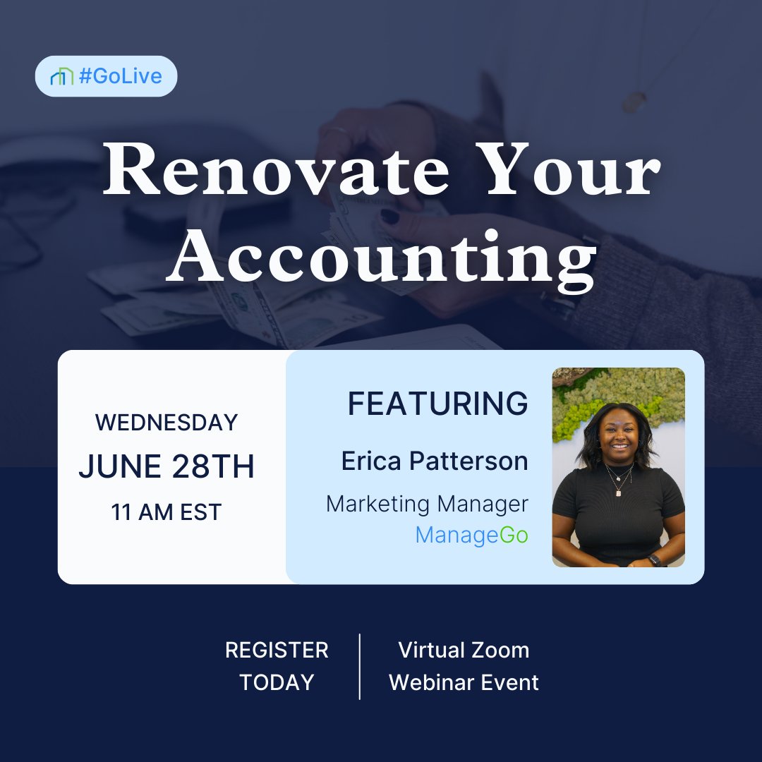ManageGo's tweet image. Upcoming webinar alert 🚨💻

Join us for our next Zoom event! We&apos;ll walk through the newest accounting software on the market: ManageGo Books, covering everything from automation to customization. Register below and get a free coffee for attending☕️us02web.zoom.us/webinar/regist…