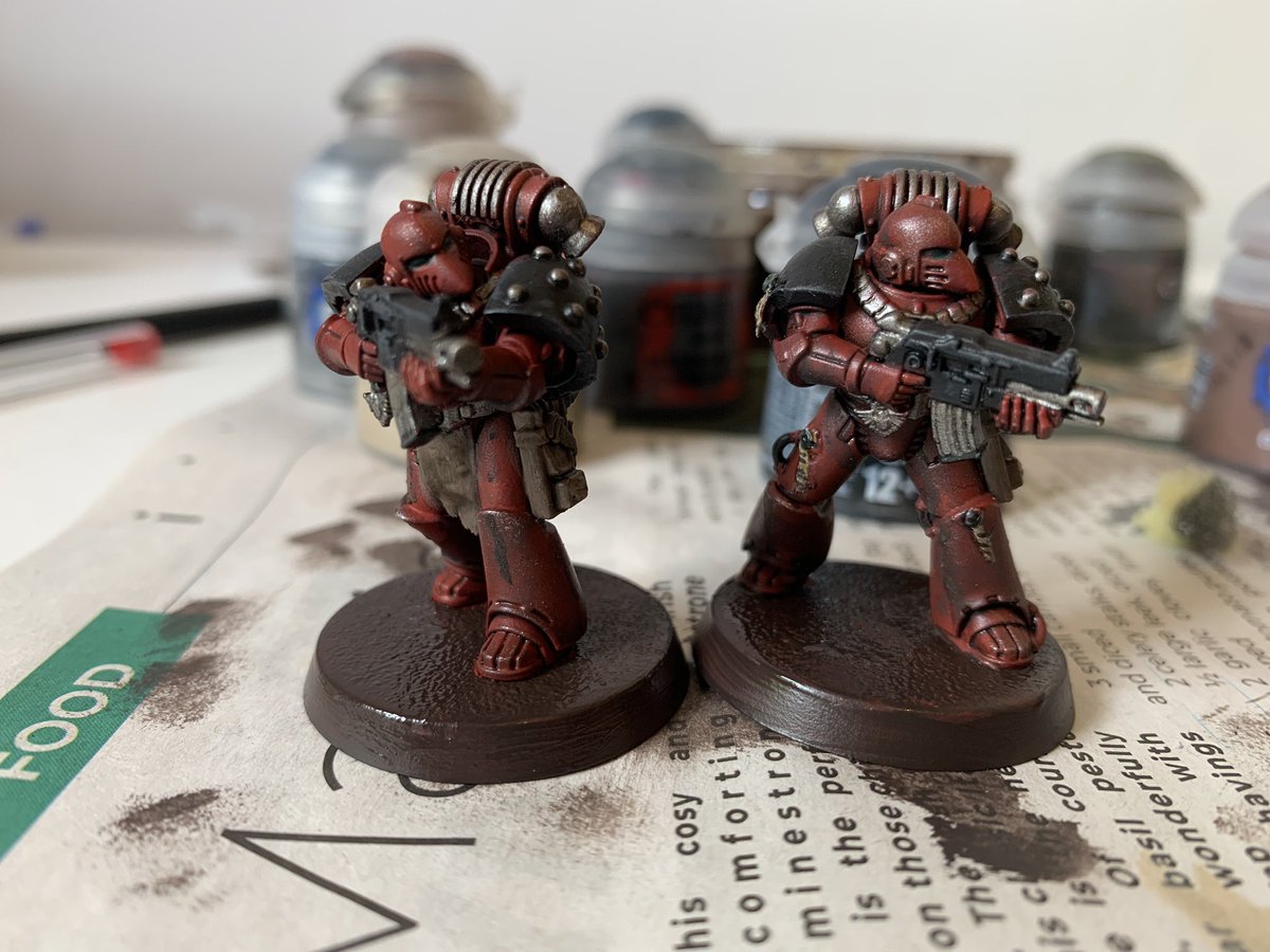 First two Word Bearers finished bar the basing! Only about 40 more to do 😧 #30k #WarhammerCommunity