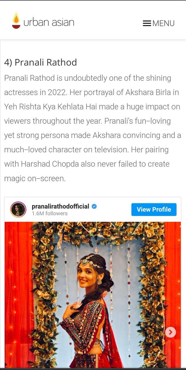 From being at 43rd position in 2021's top 50 woman of Indian television to being at 4th position in 2022's top 30 woman of Indian television ,you have come a long way....

#PranaliRathod 

WE LOVE YOU PRANALI