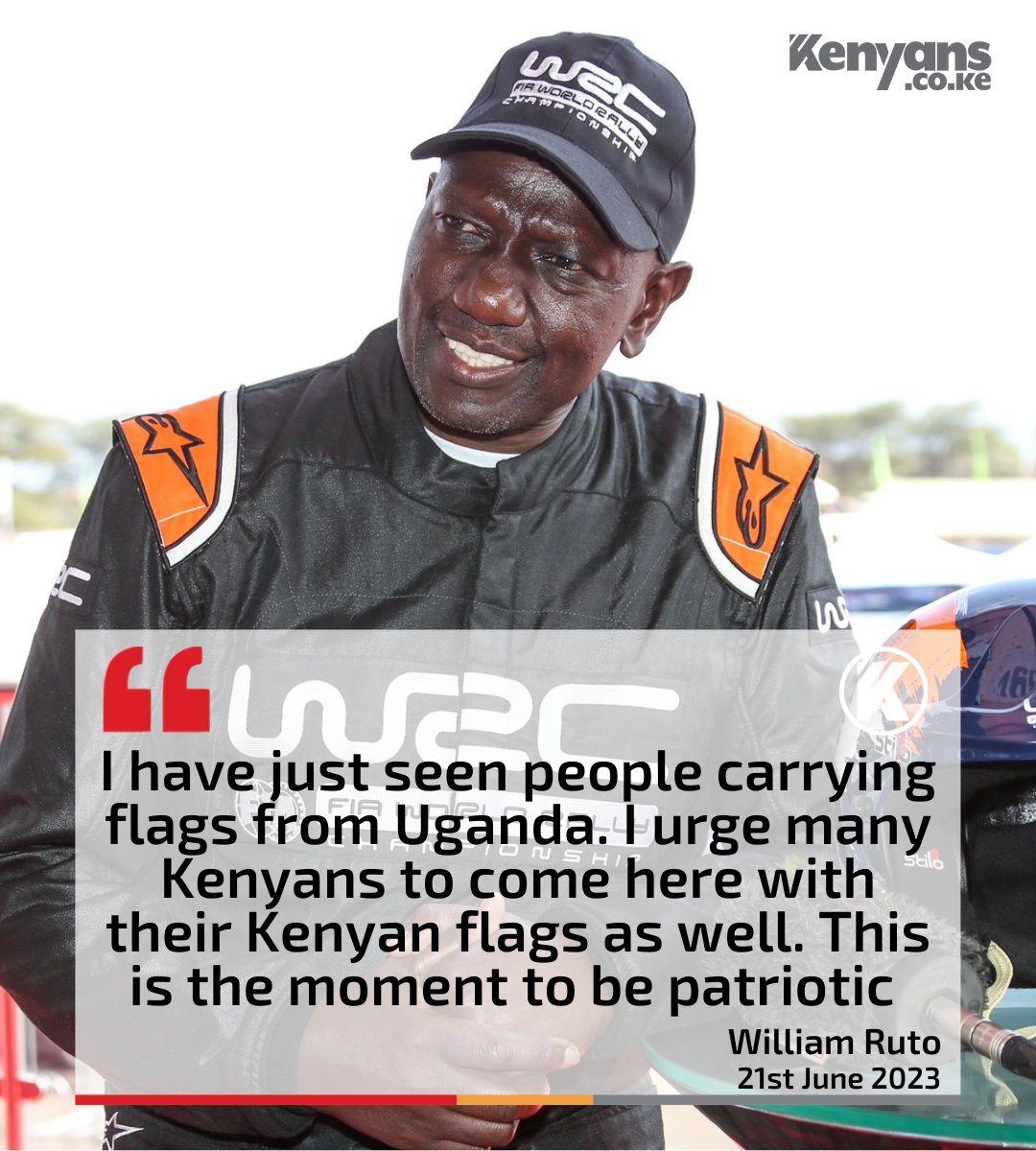 President Ruto rallies Kenyans to support WRC Safari Rally in Naivasha