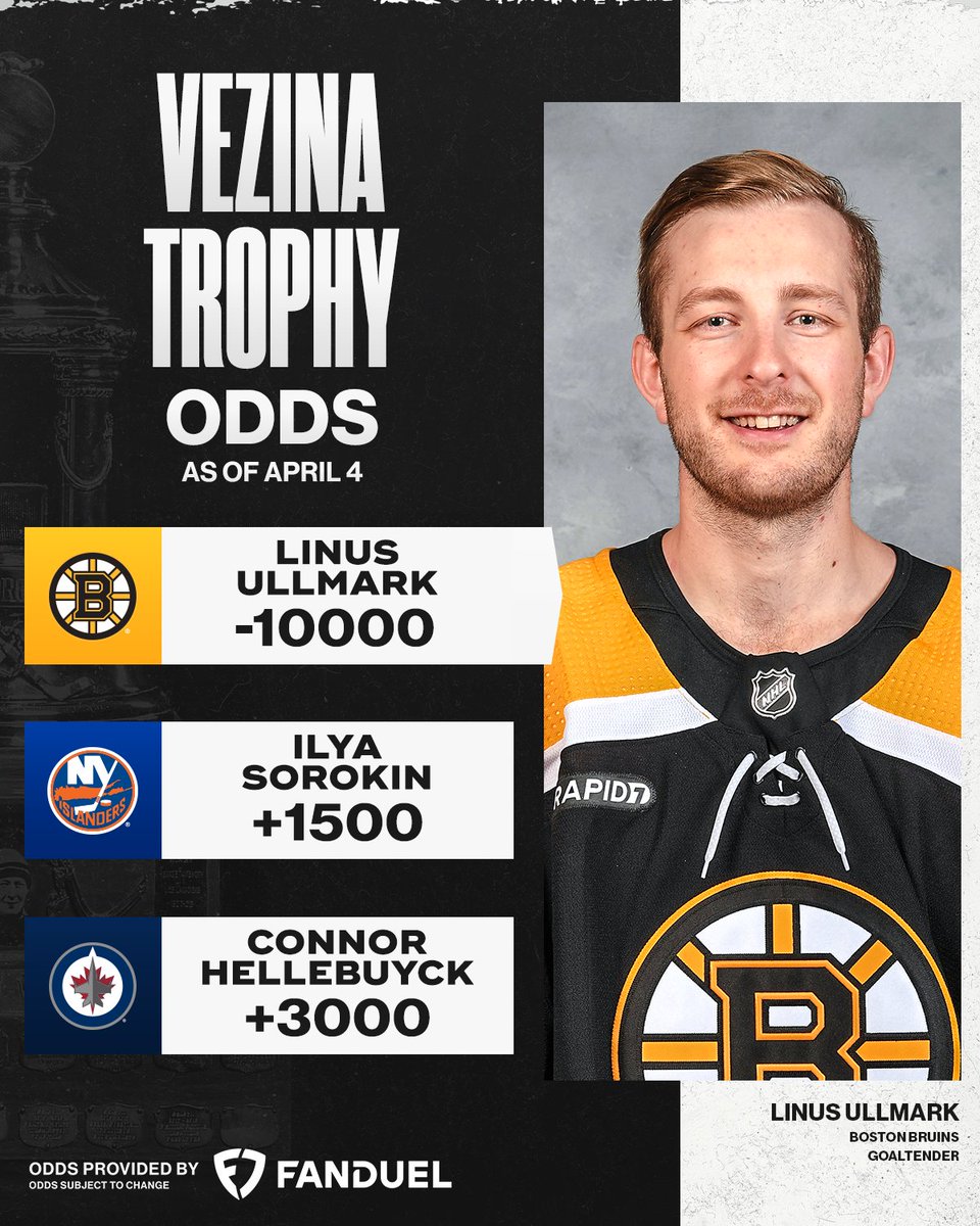 Who do you have taking home the Vezina Trophy? 🧐

NHL x @FDSportsbook 

📺: Tune in to the #NHLAwards on Monday, June 26 at 8p ET on @NHL_On_TNT, @Sportsnet, and @TVASports