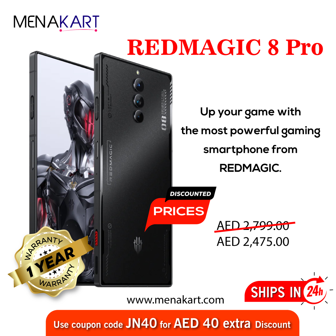 Order now at special discount from menakart.com

Limited Time Offer !
menakart.com/redmagic-8-pro…

#menakart #menakartonline #onlineshopping #buyonline #shopping #online #shop #smartphone #android #Redmagic8pro #electronics #ecommerce #dubai #uae