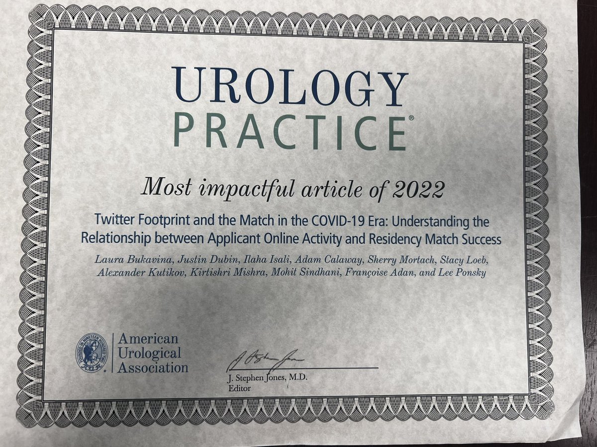 Oh look at that 😀  what a great surprise in the mail … thank you <a href="/UrologyPractice/">Urology Practice</a> for the recognition of our study #UroSoMe  pubmed.ncbi.nlm.nih.gov/37145779
