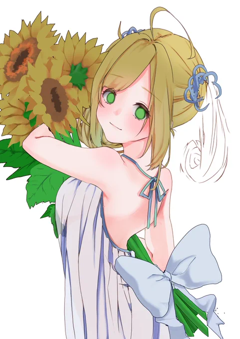 ひまわり 塗り途中 #デレステ #佐藤心 #illustration