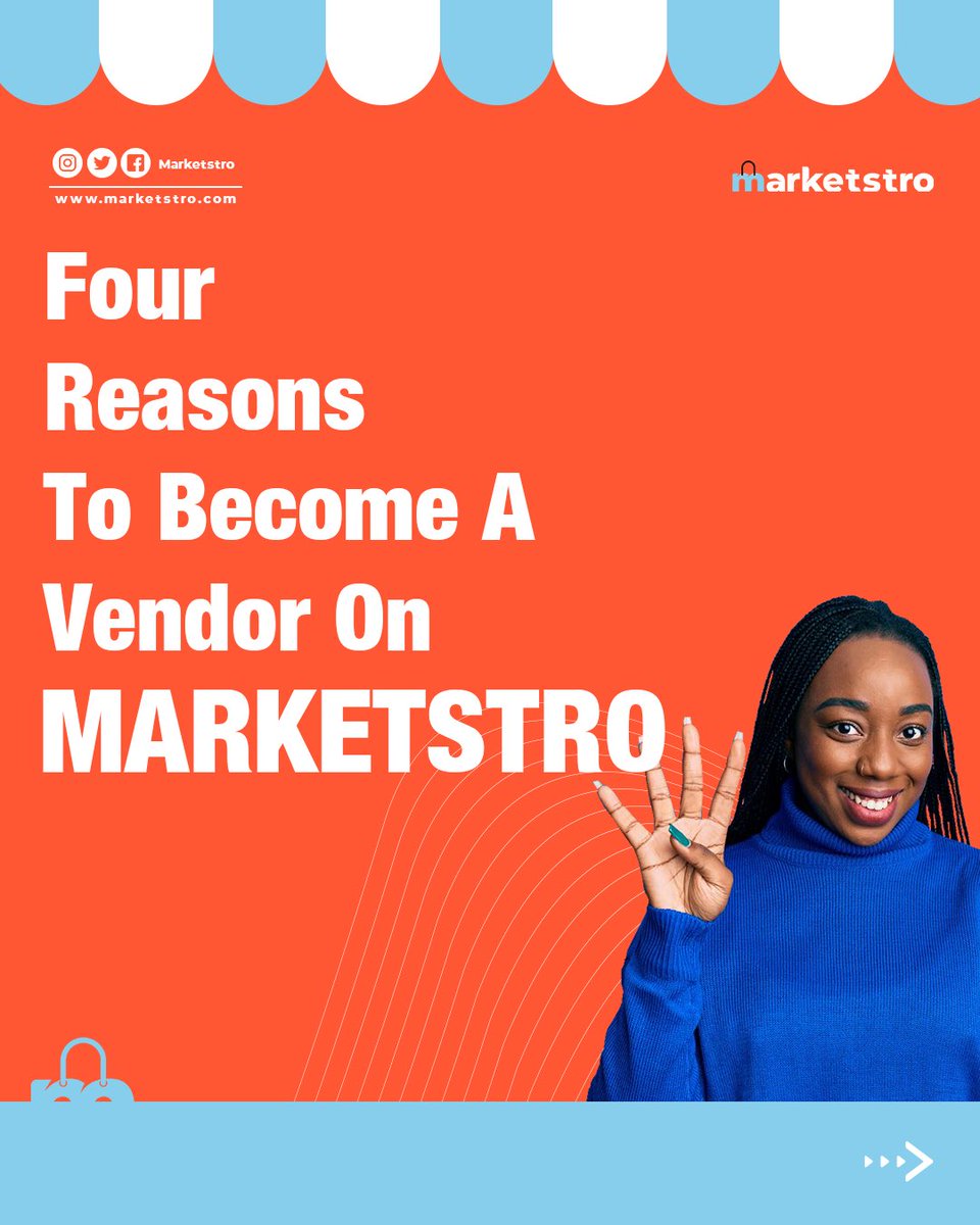 Marketstro's tweet photo. Afternoon beautiful people 🕛

Today, we’re sharing 4 reasons to become a vendor on marketstro. 
Let’s Gooooo🎉🎉

1) User Friendly: You don’t need to be a tech bro or sis to create an online store for your business. Our website is easy, fast and convenient.

#userexperience https://t.co/SMYEyJToeL