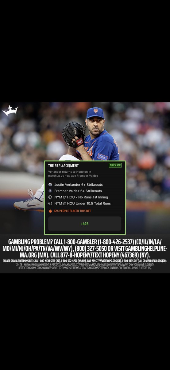 WilliamMoBBTG's tweet photo. Did this exact bet post night.  I was one strike out away from turning 100 into 525 🙄 https://t.co/eznXytjAaU