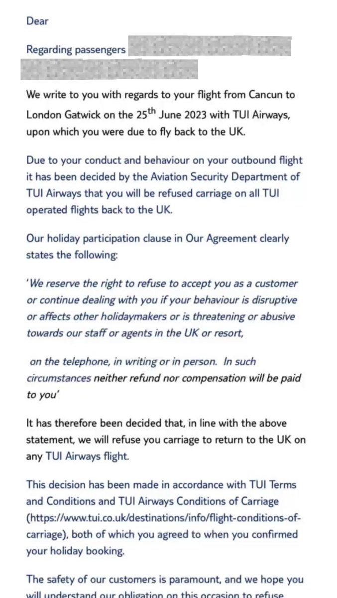 I WAS RACIALLY ABUSED ON A FLIGHT WITH @TUIUK EN ROUTE TO MEXICO. INSTEAD OF AN APOLOGY. THEY HAVE CANCELLED MY FLIGHT BACK HOME. WITH NO EXPLANATION. @TUIUK I NEED ANSWERS.