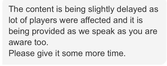 🚨 So far there hasn’t been any compensation given out today. 

Understand there is delays.