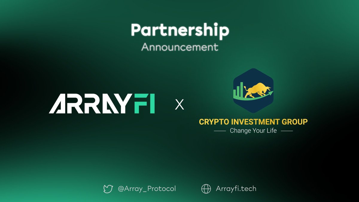 📢 Partnership Announcement 

It's #ArrayFi pleasure to announce #partnership with @CuongTran_CIG

🔹CIG will support to grow users for ArrayFi Ecosystem. Let's grow strongly together‼️
#ArrayFi #CIG #Web3 #DeFi