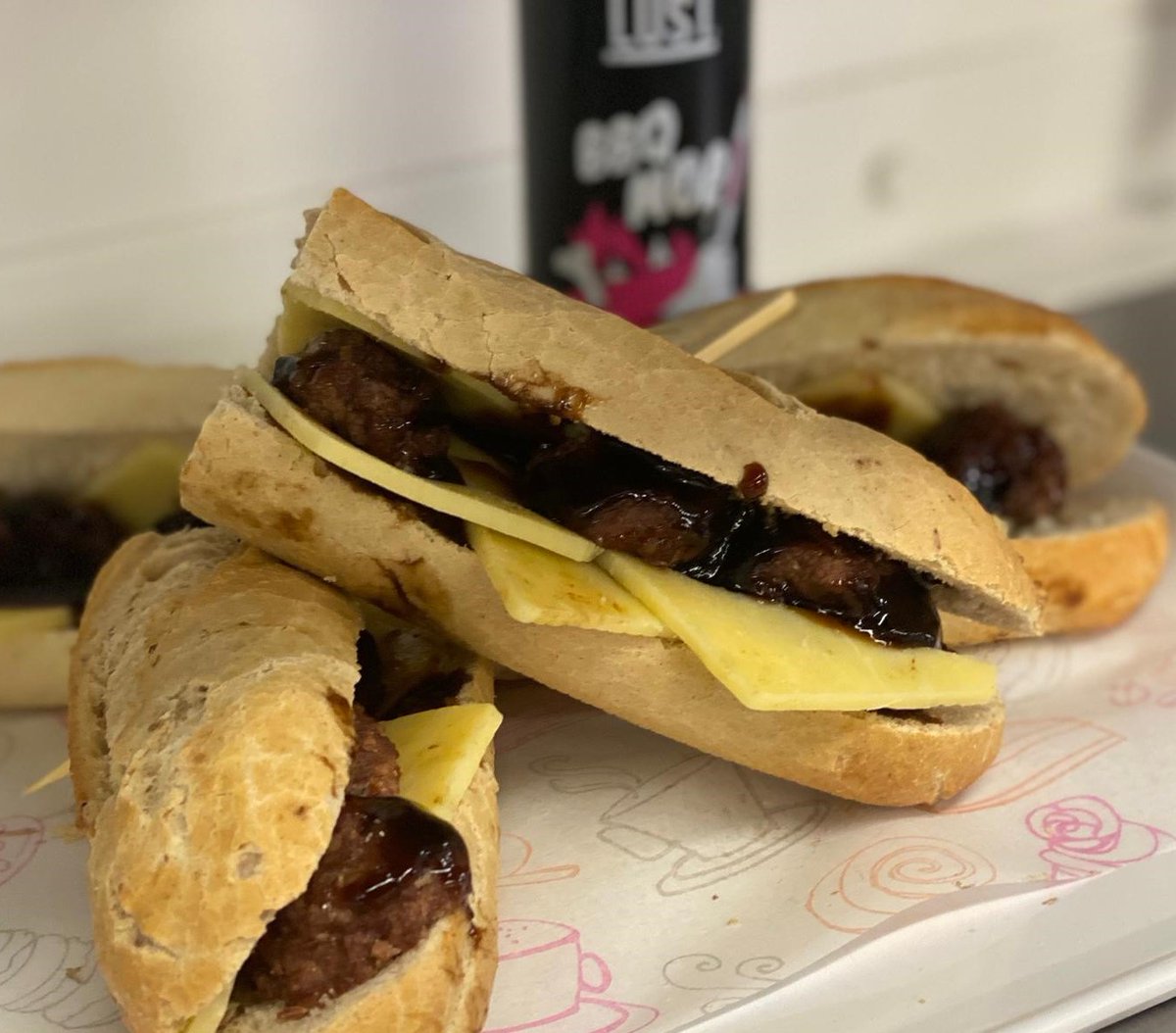Introducing our latest addition to our Café menu; Gavin's Special BBQ Meat Balls! Served in a crusty baguette with cheese & lashing of BBQ mop sauce. 🤤🥖 #bbqmeatballs #bbqmopsauce #meatballbaguette #meatballs #handmademeatballs #cafe #butchery #rovesfarm #swindon #wiltshire