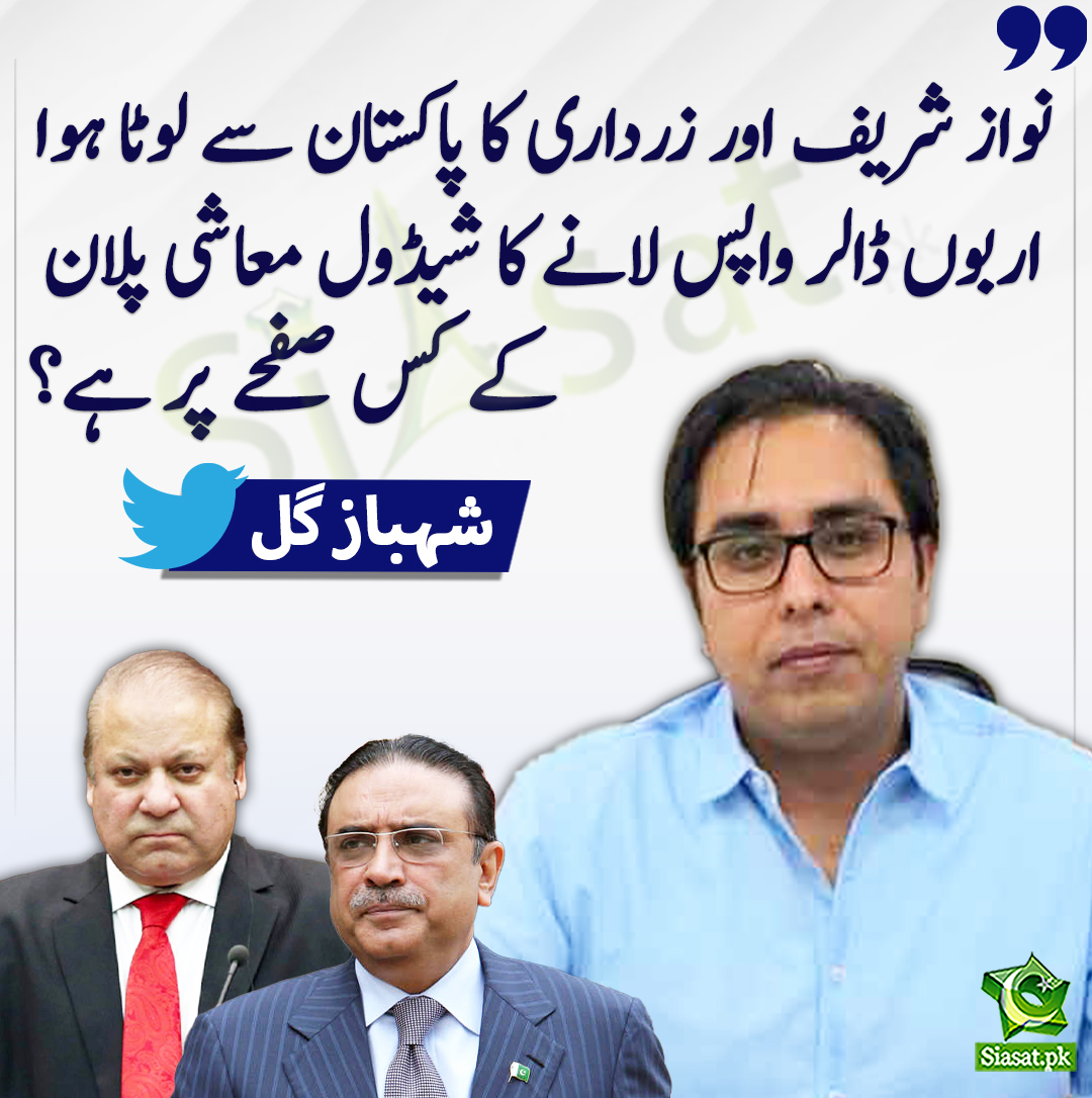 siasatpk's tweet photo. نواز شریف اور زرداری کا پاکستان سے لوٹا ہوا اربوں ڈالر واپس لانے کا شیڈول معاشی پلان کے کس صفحے پر ہے؟ شہباز گل
#NawazSharif
#AsifAliZardari 
@SHABAZGIL 
https://t.co/AyEBlNGEXv https://t.co/1Vd48oGWxu