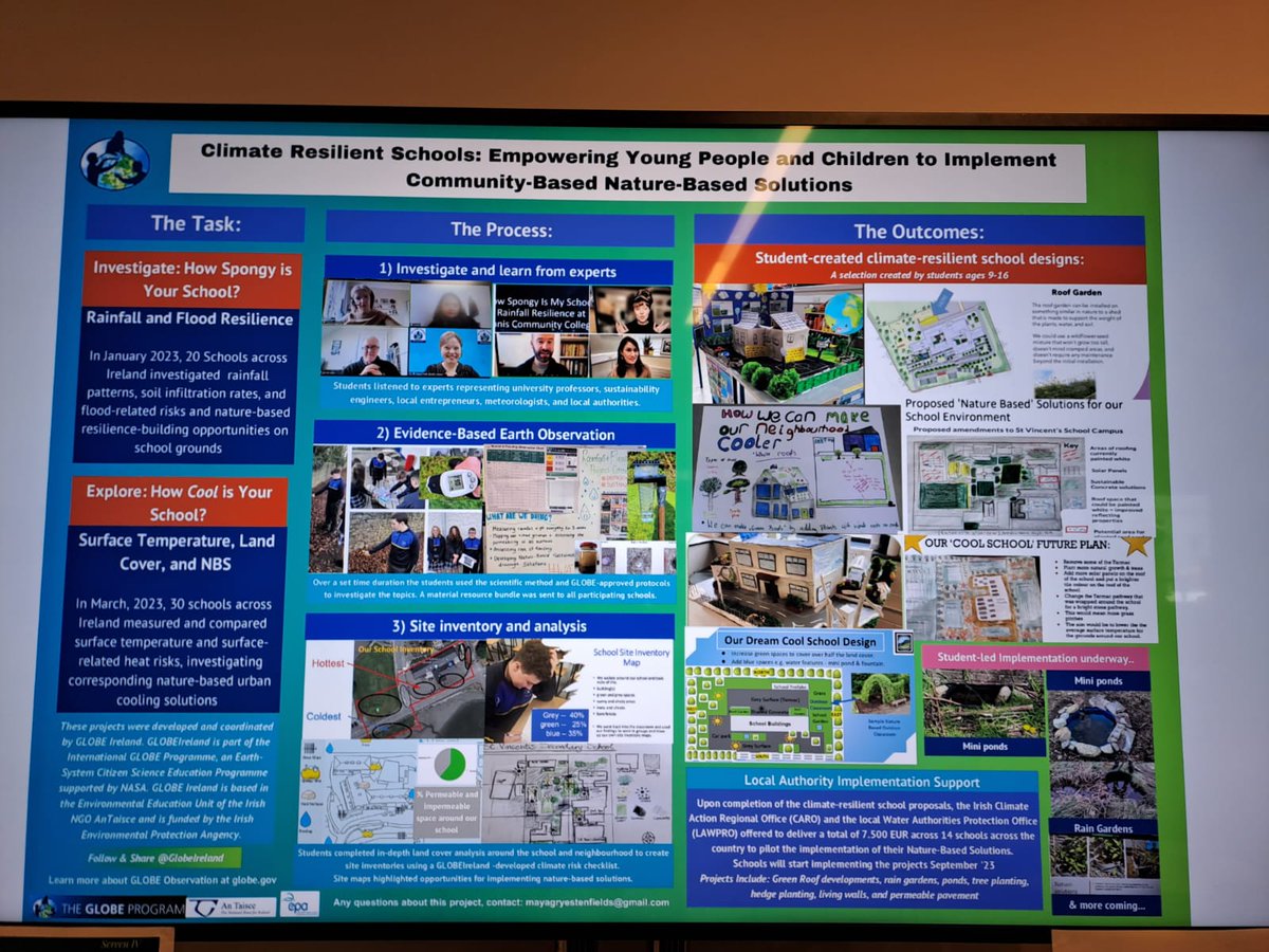 Big thanks to Abi O'Neil and Tanya Kelly @rockfordmanor , Caoilainn Curtis & Caitríona deRoiste @colaistechillain and Grace Kavenagh, Diana Bubenko & Patrick @growgardeners @ardscoilnamara for sharing their #climateresilientschool projects @ECCA2023 #ECCA2023