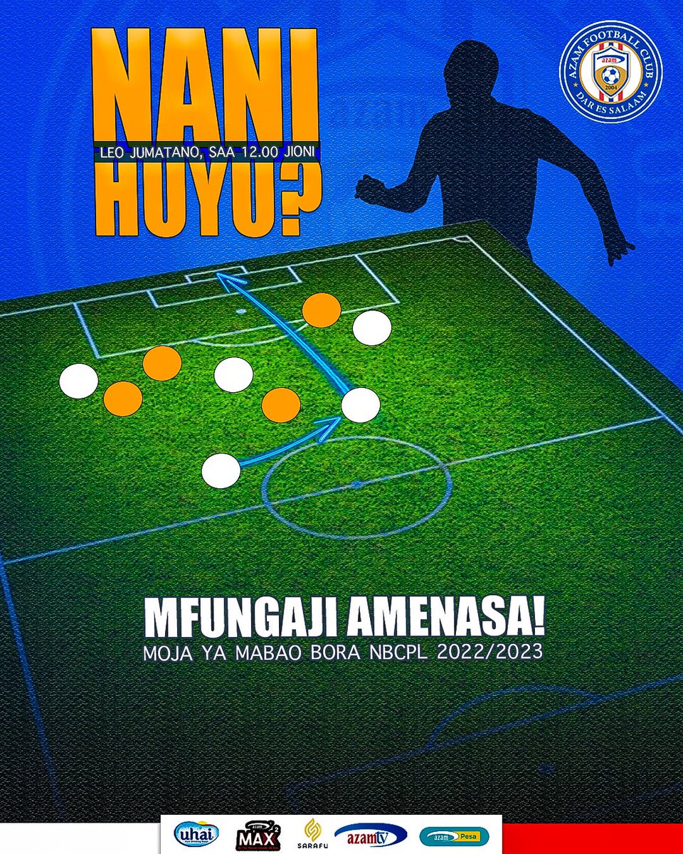#DoneDeal Hatimaye amenasa na atakuwa sehemu ya kikosi chetu kwa misimu mitatu ijayo.

Amefunga moja ya mabao bora kabisa msimu uliopita kwenye Ligi Kuu ya NBC.

Nani huyu? Jibu utalipata hapa saa 12.00 jioni. ⌚️

#wereazamfc #timuborabidhaabora