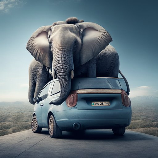 realvoid404's tweet photo. My third entry @generaitiv
Title : take me home
A lost elephant carefully fit in a small car to be taken back to the forest
Model: Kandinsky-2.1
https://t.co/C054K3UAme
#GaiCars
#cars #Elephant #NFT https://t.co/lnCYWaQaQ2