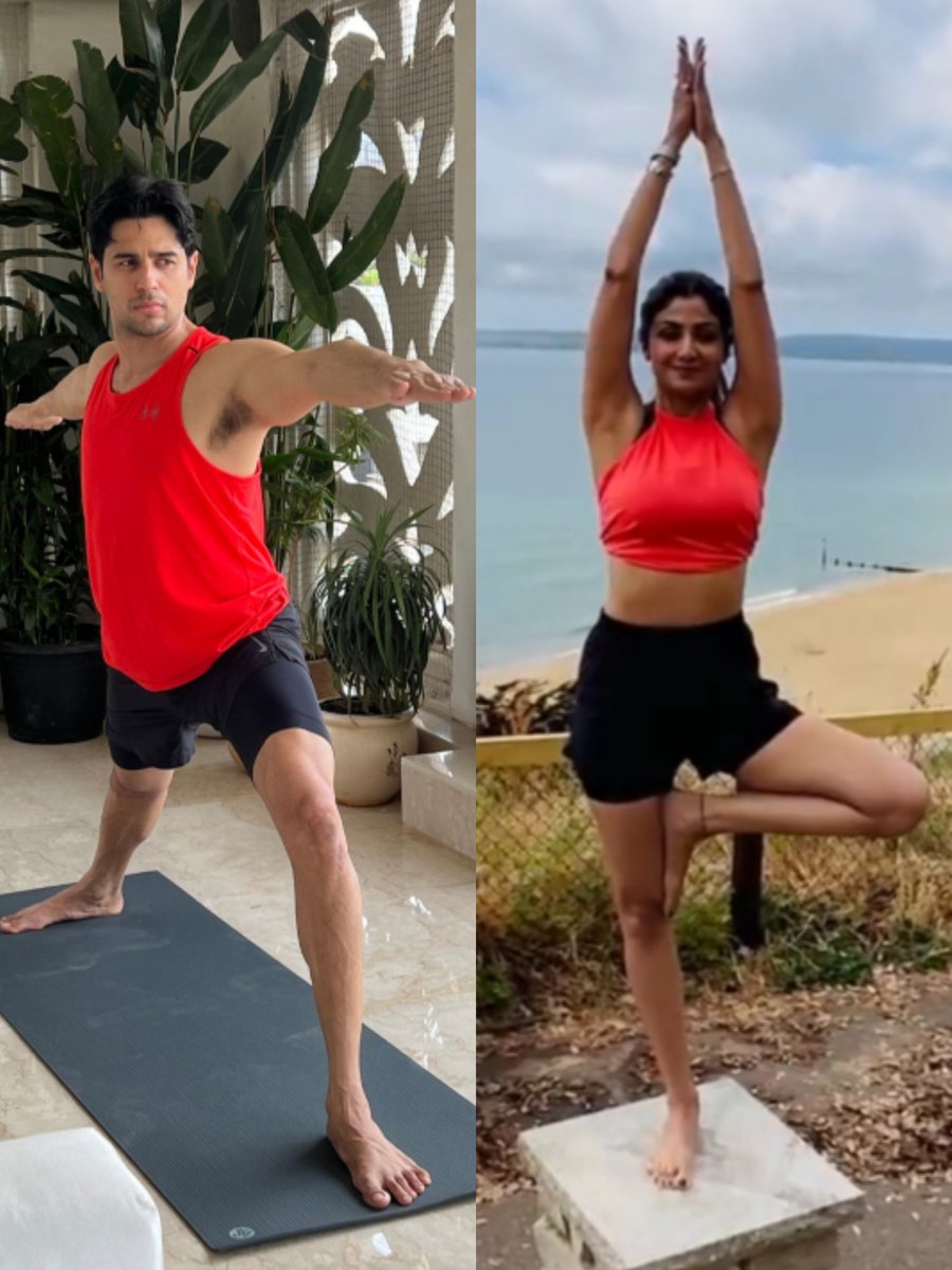 Kinda matching,  #ipf co-stars  #InternationalYogaDay
#ShilpaShetty
#SidharthMalhotra