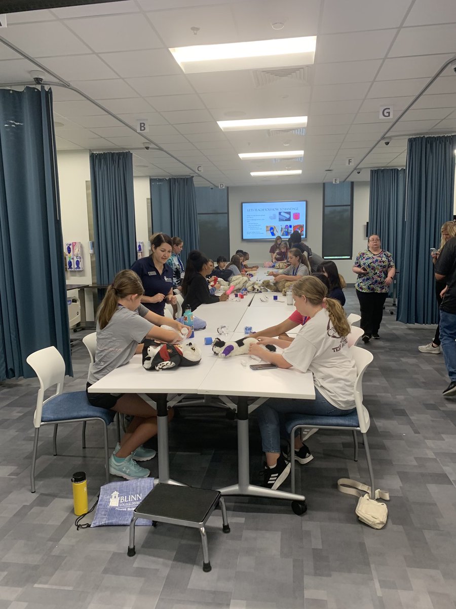 Blinn College Health Science Summer Camp-all hands on deck with Vet Tech and Jessica Garza, Director of Veterinary Technology!