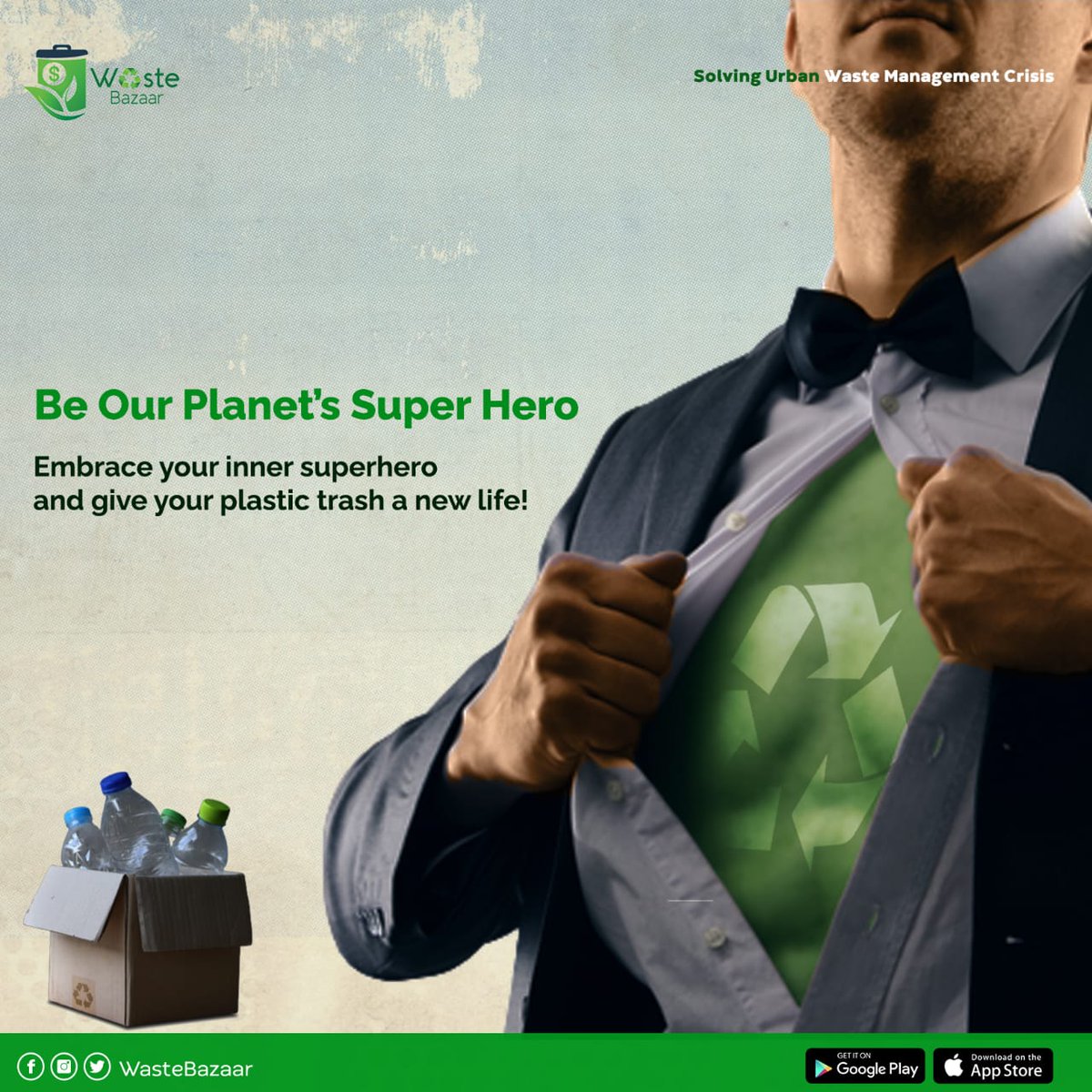 Remember, the choices we make today shape the world tomorrow. Let's turn the tide on #plastic #waste &amp; create a #SustainableDevelopment legacy for future generations. 
Next time you see that #plastic litter, embrace your inner superhero &amp; give it a new life! #BeTheChange #Inspire