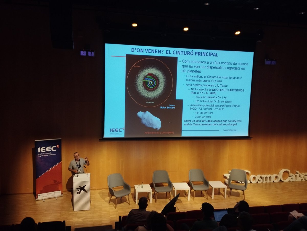 IEEC_space's tweet photo. Una gran varietat de temes a la segona sessió del #FòrumIEEC2023 🛰️
#JUICE amb Luisa Lara (@iaa_csic), #DART i #HERA amb Josep M. Trigo (@ice_csic-#IEEC), #PhotSat amb Ignasi Esteva, Guillem Anglada i Carles Sierra (@ice_csic-#IEEC) i #C3SatP amb Juan Ramos (@la_UPC-#IEEC). https://t.co/5cA9gK0Qqr