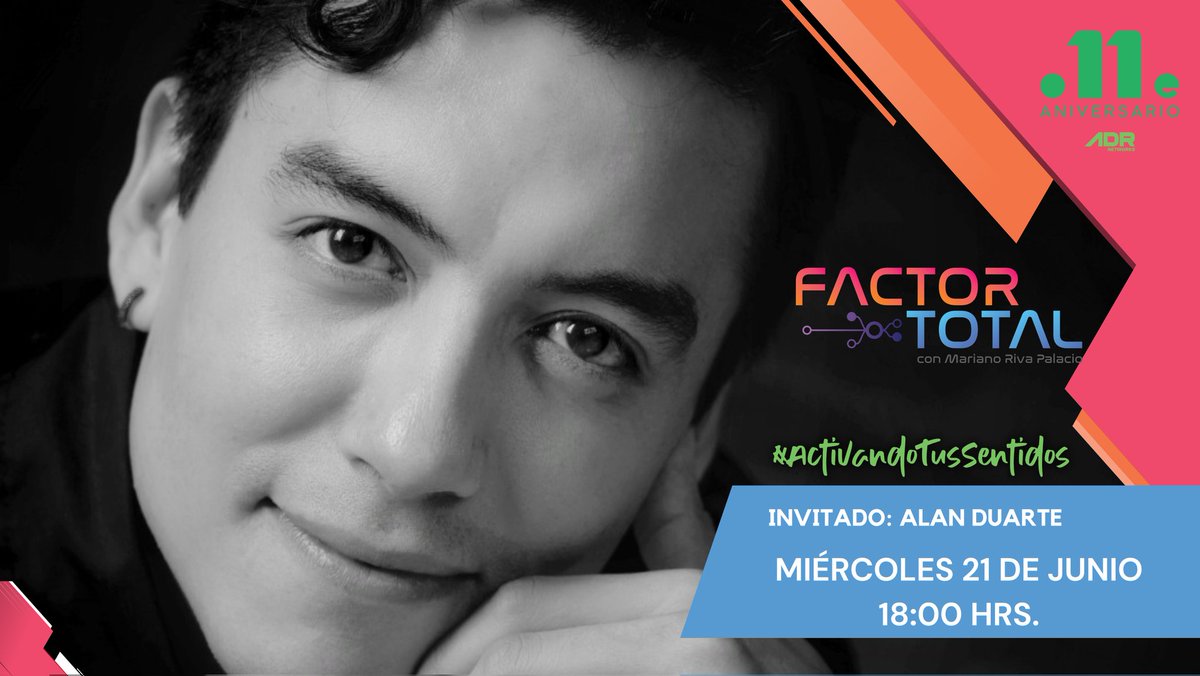 adrnetworksmx's tweet photo. 🚨 En este clima caluroso ¿Qué tipo de ropa debes vestir? 🚨
Hoy en #FactorTotal con @JMRivaPalacio tenemos al experto en imagen pública @SoyAlanDuarte
Te esperamos en punto de las 18 hrs por #ADRNetworks #ActivandoTusSentidos https://t.co/T9j1YgOQxM