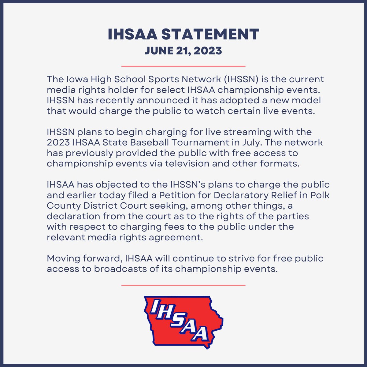 IHSAA tweet media