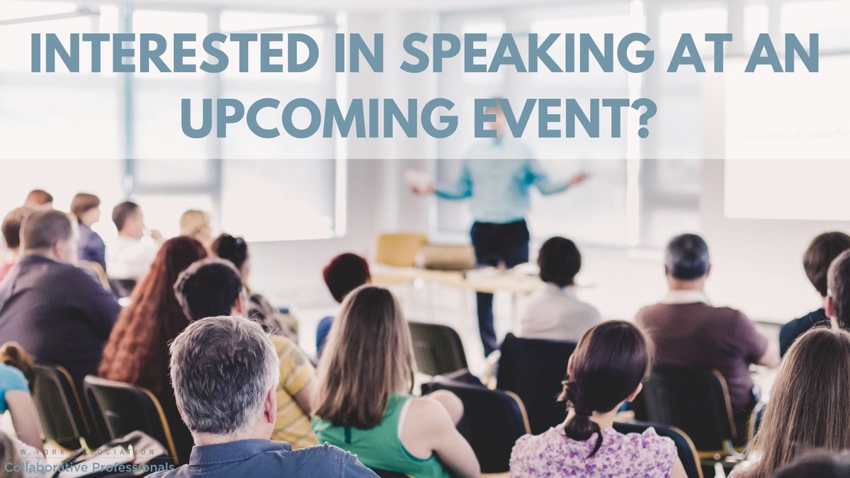 Please submit a request today if you are interested in presenting at our next event or know someone who is. We also welcome topic suggestions: bit.ly/3ghNycf #NYACP #CollaborativeProfessionals