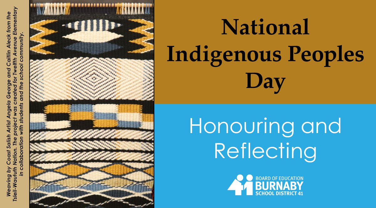 Today is #NationalIndigenousPeoplesDay. #BurnabySchools honours and celebrates the strength of Indigenous Culture and the powerful contributions of First Nations, Inuit and Métis People.