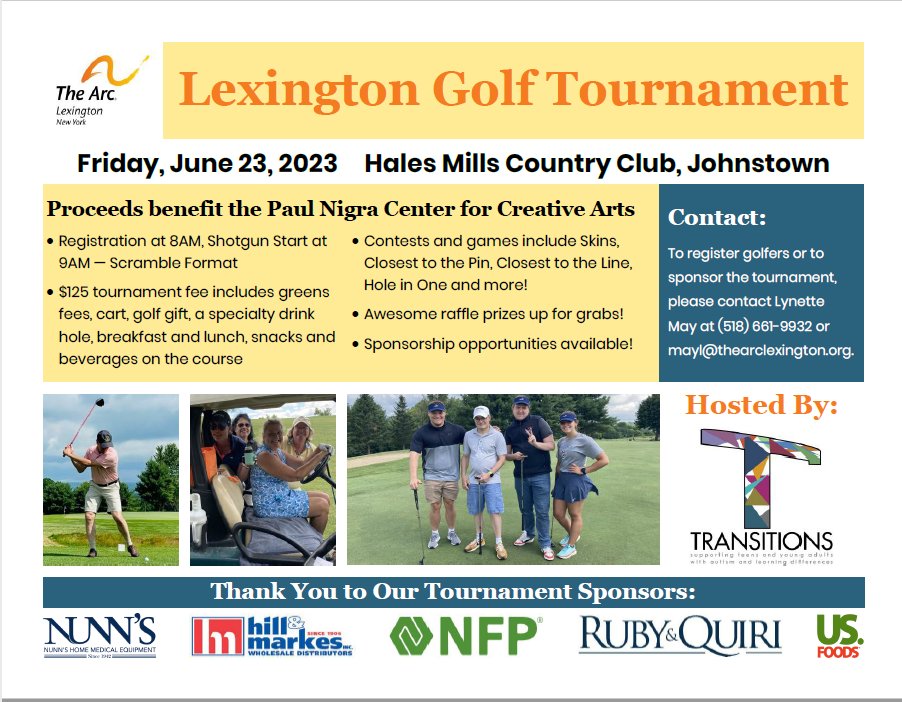There are two days left until our annual Golf Tournament being held at the <a href="/HalesMillsNY/">Hales Mills</a>. Don't miss out on this fun-filled day that includes a variety of contests, games &amp; prizes. Proceeds benefit the <a href="/PaulNigraCenter/">Paul Nigra Center for Creative Arts</a>. Register today by calling Lynette May at 518-661-9932.
