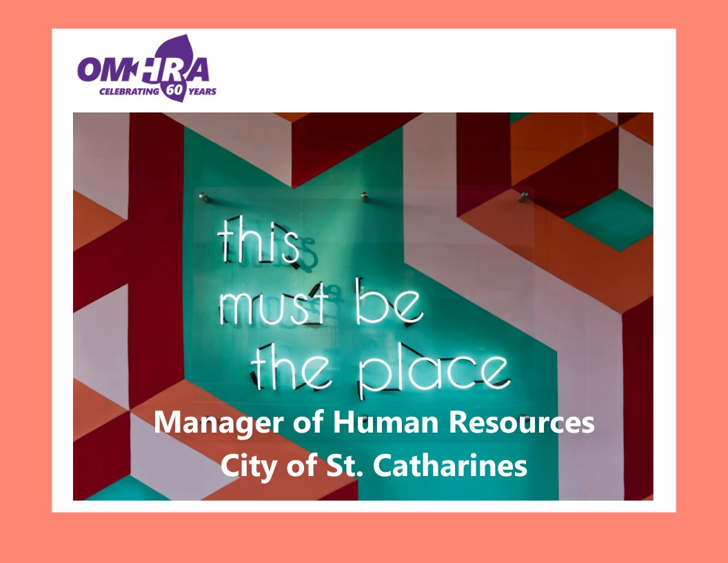 OMHRAtweets's tweet photo. .@St_Catharines is Hiring a Manager of Human Resources, Corporate Services Support.  Find out more on OMHRA's job board, found here: https://t.co/VT1OVbopBC #OMHRA60 #OnMuni #Recruiting #HRJobs #HRLeadership #HumanResourcesJobs https://t.co/2DFlKJncf6