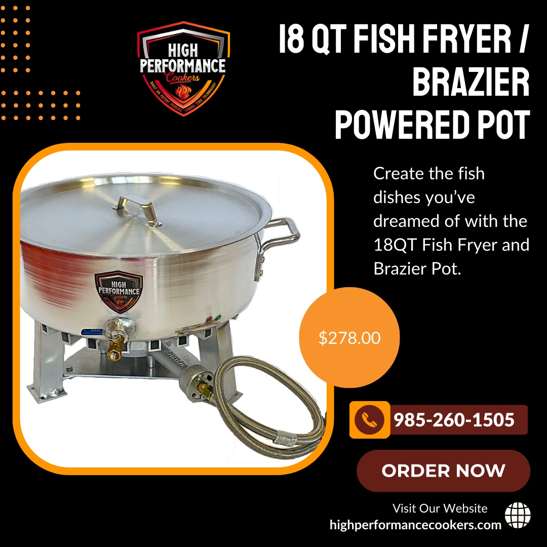 HighPerfCookers's tweet image. Create the fish dishes of your dreams! 🐟🔥

Our 18QT Fish Fryer and Brazier Pot has got you covered! Perfect for frying, cooking, and braising, this versatile pot will take your cooking to the next level. 🙌

#FishFryer #BrazierPot #CookingVersatility