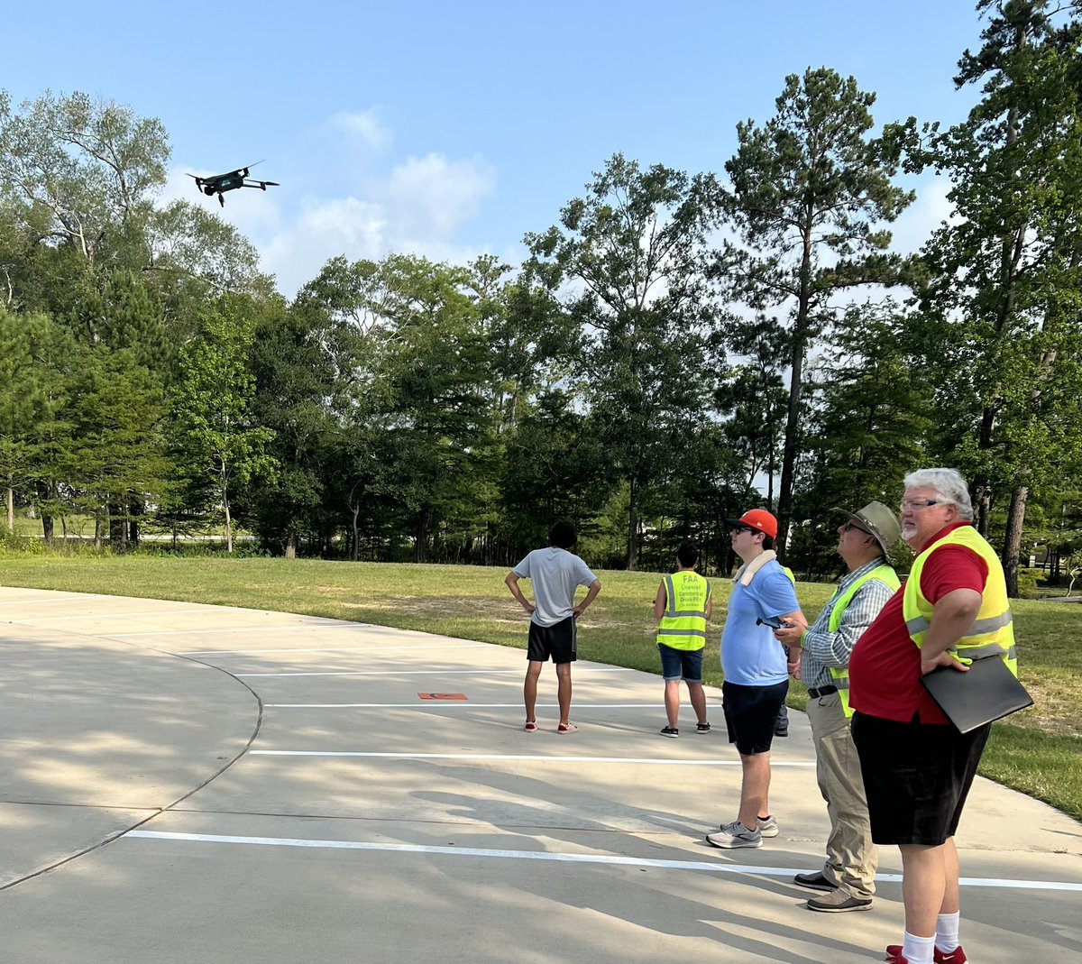 Beautiful morning for some drone flight practice with our new teachers! #drone #droneeducation #STEMeducation