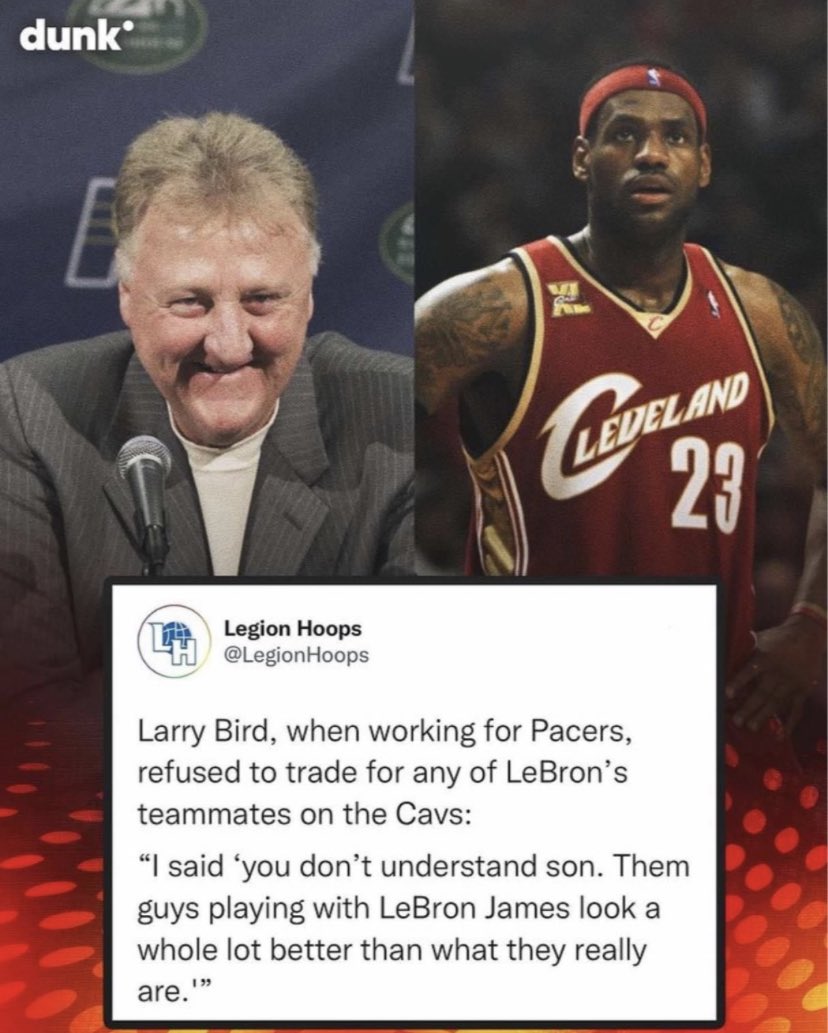 Larry Bird once gave us a very simple explanation of the LeBron effect.