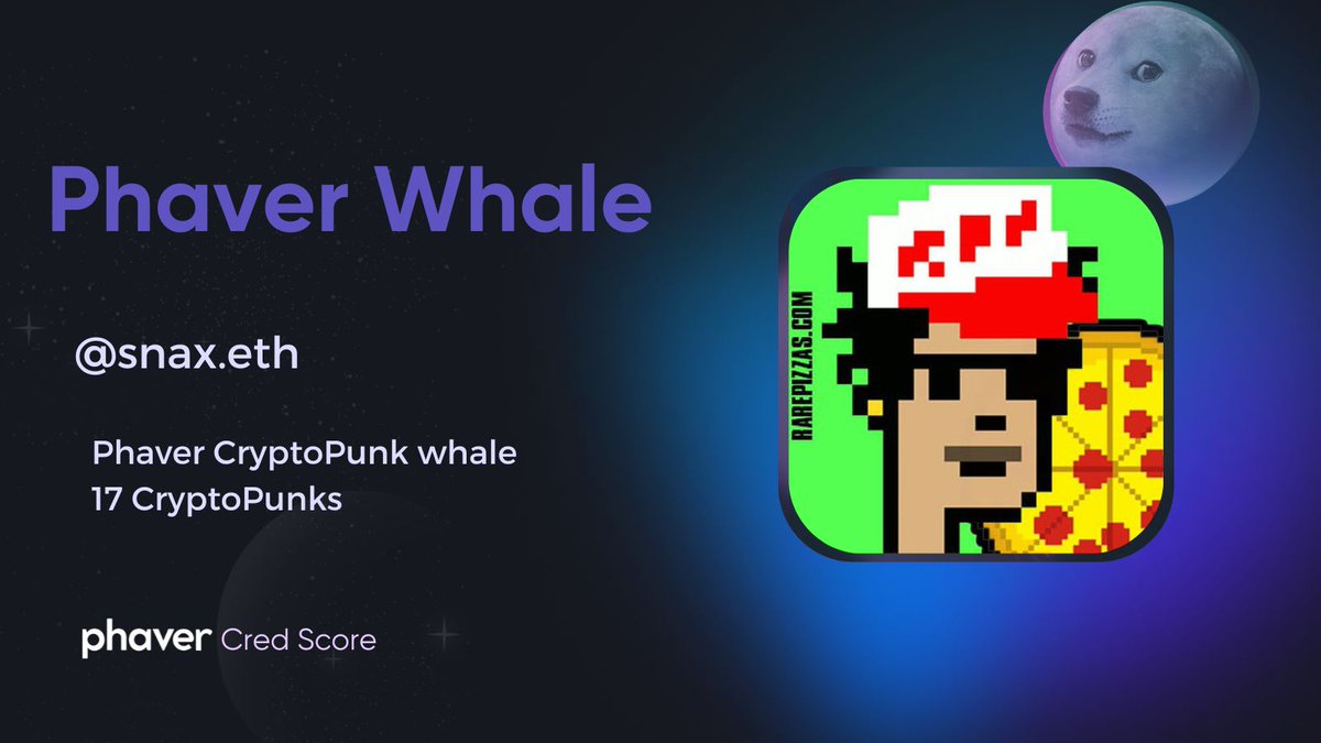 New Biggest whale on Phaver! 🐳

Congrats to <a href="/snack_man/">snax.eth (😋,🏴‍☠️)</a> from the land of <a href="/RarePizzas/">Rare Pizzas NFT 🍕🤌</a>  for being the undisputed <a href="/cryptopunks/"></a> whale on Phaver with 17 Punks 🫡🥷🏼

The Blue Bandana Pirate collection is quite something! 🏴‍☠️ Check out his collection on Phaver 💜