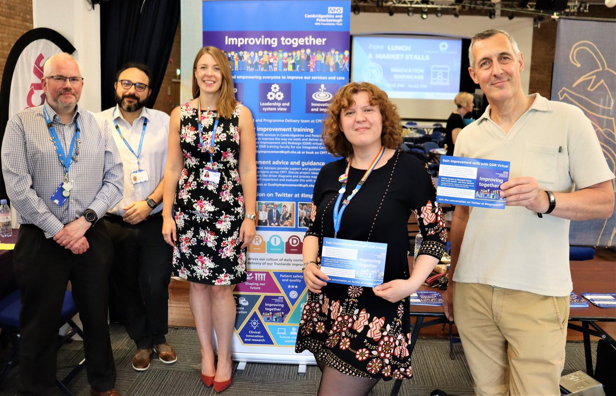 Our improvement team <a href="/CPFT_NHS/">CPFT</a> have been welcoming #Innovation showcase delegates at their market stall to learn about #QualityImprovement support they provide + the QSIR Virtual course! 🎓
Any #NHS staff in our health system can join to develop skills to improve services &amp; care.
