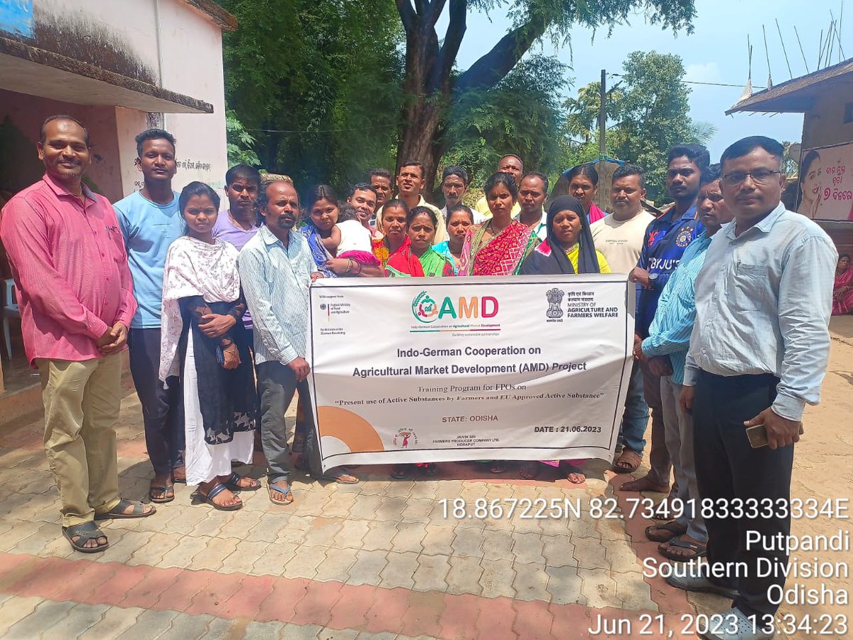 Odisha field-level training for creating awareness on the use of EU-approved Active Substances (21st June 2023, Koraput, Odisha)
#adtproject
 #marketdevelopment
 #goodagriculturalpractice
 #agriexportimporttraining
 #fpo
 #valuechain
 #agriculture
 #exportimport
 #training