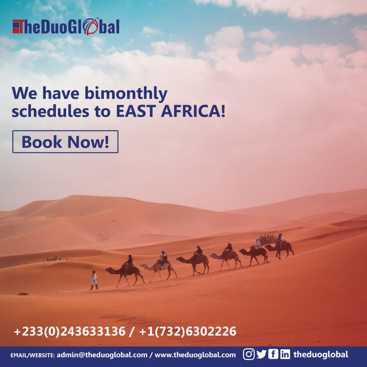 theDuoGlobal's tweet image. We have bimonthly schedules to East Africa!
#bookusnow 📞 +233 24 363 3136

#reachnewmarkets
#importandexport
#fcl #lcl
#shipping