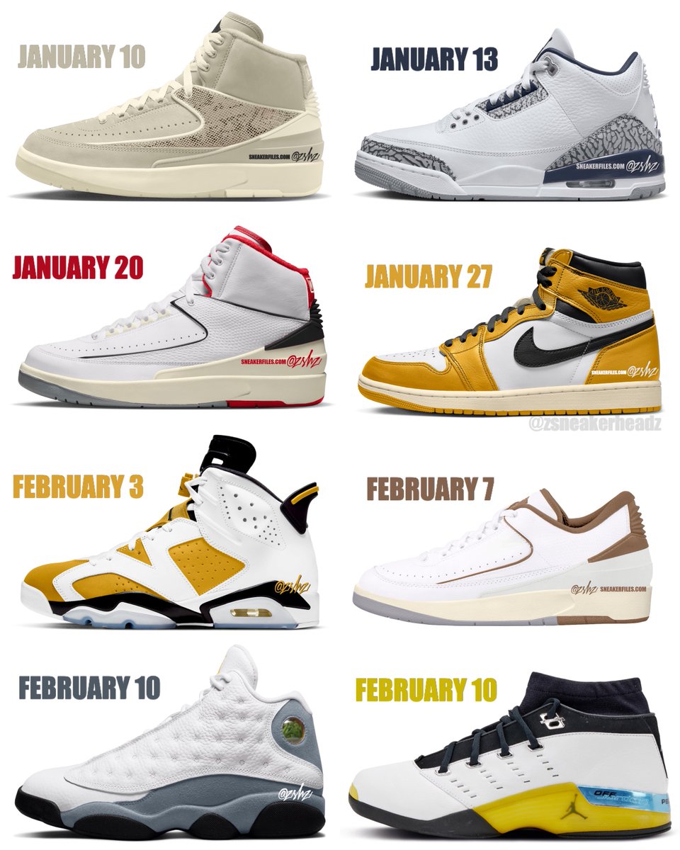 zSneakerHeadz's tweet photo. JORDAN BRAND SPRING 2024 RETRO RELEASE DATES 😳😳👀👀
Which pair(s) will you be going after⁉️⁉️⁉️ https://t.co/PczXn2MJsj
