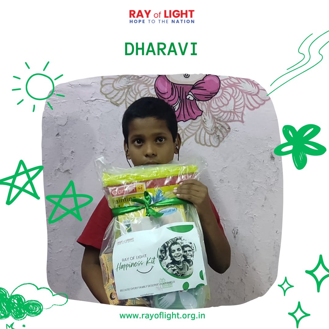 The Ray of Light Happiness Kit is just what Sai needs to brighten those Dharavi days!
#educate #education #children #childeducation #school #books #girlchild #rayoflight #indiango #ngo #ROL #socialwork #socialworkers #charity #charitable #give #giving #sharing #love #dharavi