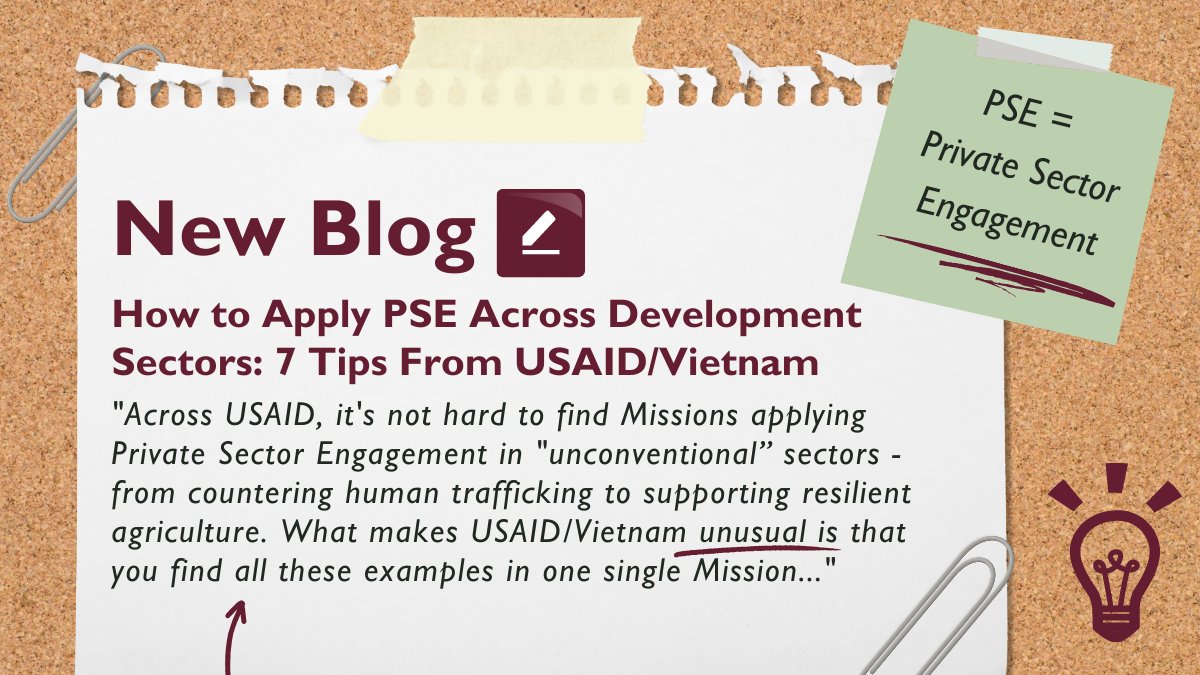 What role does #PrivateSector Engagement play in development? Does it look the same across sectors, from #health and #education, to #climate and technology?

Our 🆕 blog explores lessons learned by the @USAIDVietnam team, and unpacks these questions: bit.ly/3qywkQq