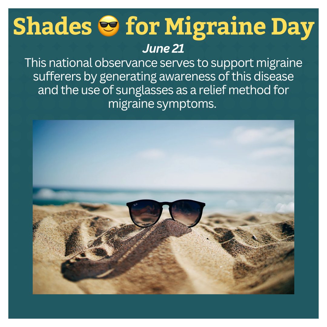 It's Shades for Migraine Day, a day to demonstrate solidarity with migraine sufferers by wearing sunglasses! HMCA has some migraine related survey variables to share: myumi.ch/35Xkk #ShadesForMigraine