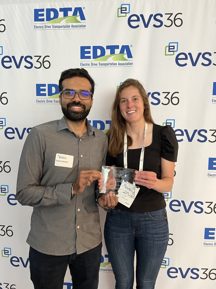 Congratulations to @RockyMtnInst's Marie McNamara and Pranav Lakhina, who won 'Best Lecture' at @EVS36CA earlier this month! They shared insights from a paper they co-authored titled about how policy can spur #EV adoption in the US: rmi.org/insight/how-in… #climate