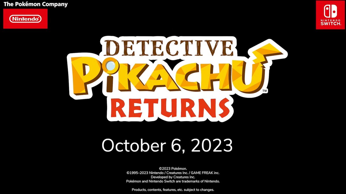 gamese__'s tweet photo. Detective PIkachu Returns chega em 6 de outubro! https://t.co/UFBvB8hJdP