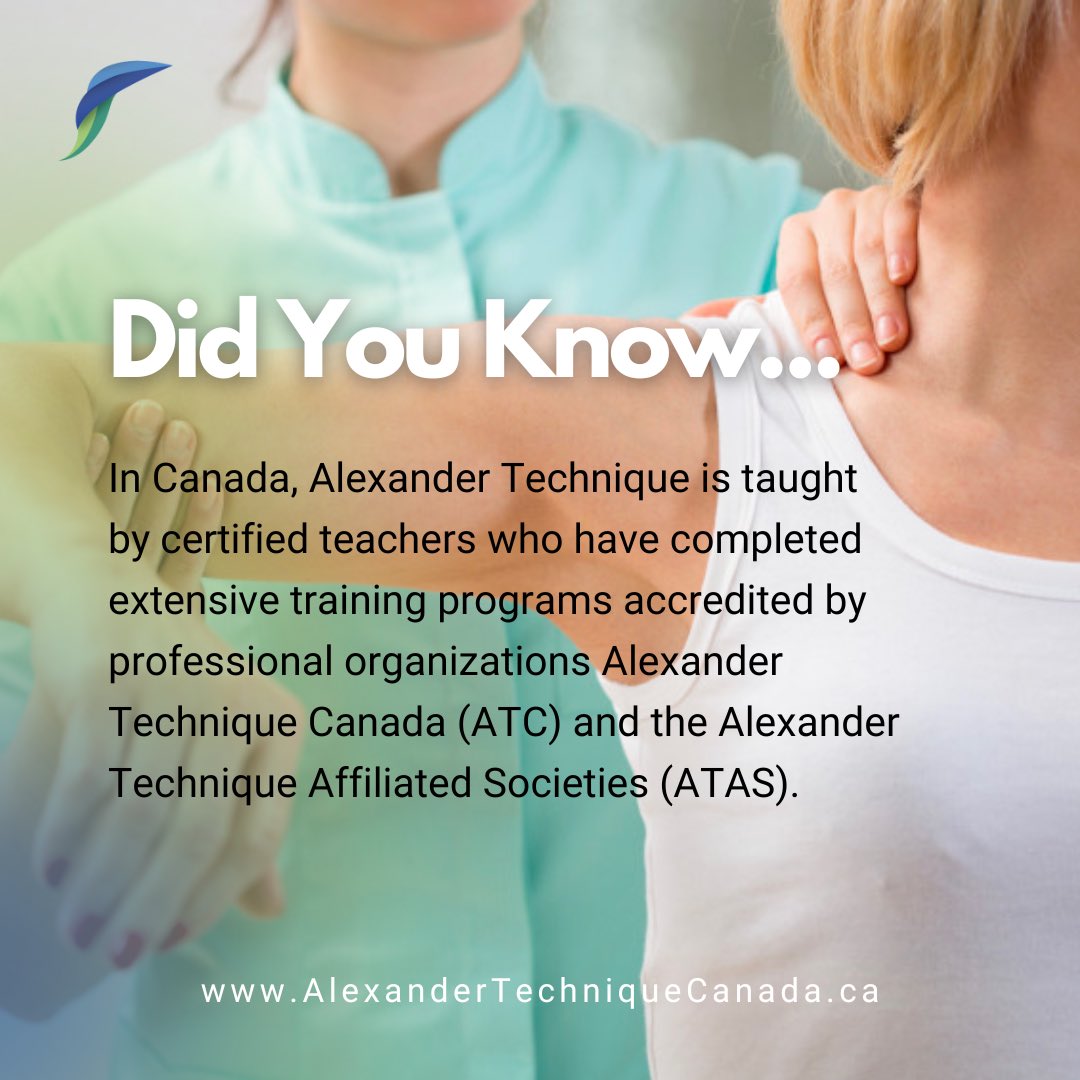 ATCan_Official's tweet photo. DYK fact of the day!  There are currently two qualified teacher-training schools in Canada that meet the standards of ATC and ATAS, Montreal School of the Alexander Technique and Toronto School of the Alexander Technique #ATCanada https://t.co/s5RCy7lPf7