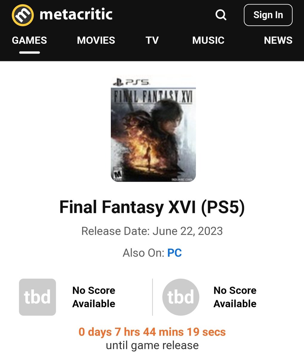 metacritic on X: The Best-Reviewed PS5 Games of All-Time:   #FinalFantasy16 #22 - Final Fantasy XVI [88] with  the first 102 reviews lodgedand many more to come.   / X