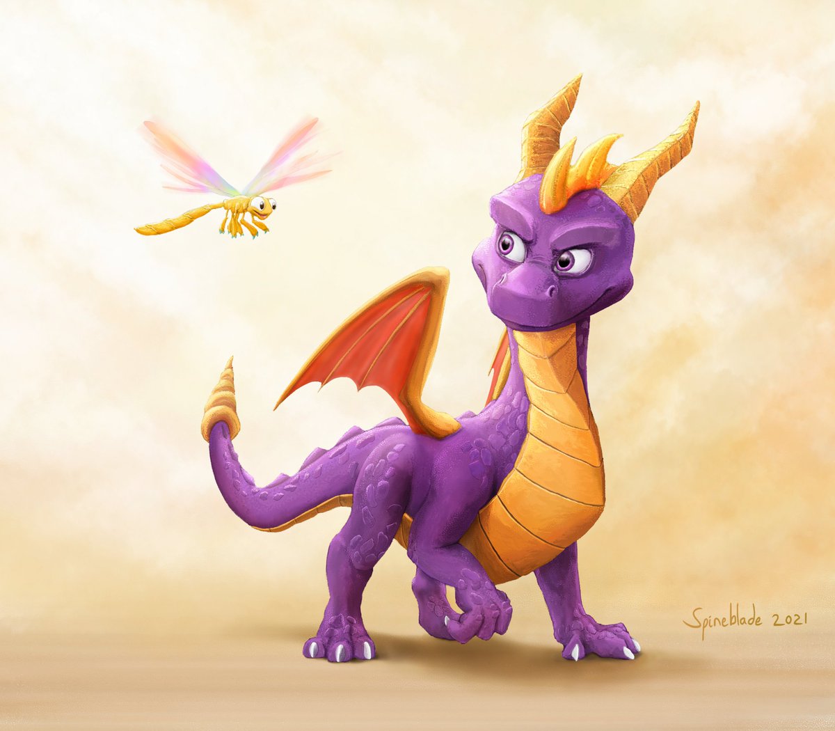 Still, incredibly, the very first drawing I posted over a year and a half ago, of Spyro and Sparx