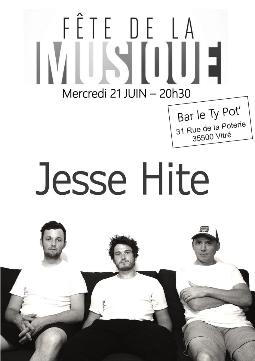 Ils seront des centaines de milliers à jouer leur partition ce mercredi partout en France. Mais c'est à Vitré qu'il faudra être pour écouter les hits de Jesse Hite. Et Alain, son merveilleux clavier. Bonne fête de la musique !