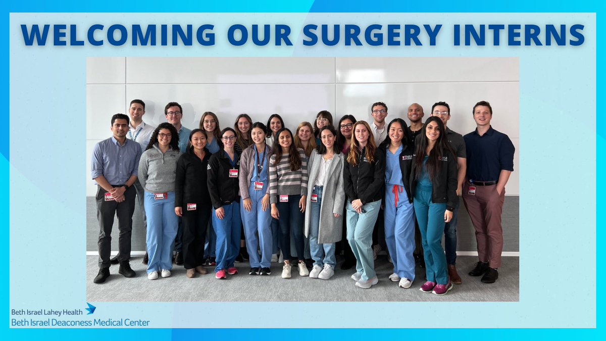 Welcome to our new class of BIDMC surgery interns!🎊 We look forward to teaching and mentoring you, as you embark on the next leg of your career journey.

#BIDMC #surgeryinterns