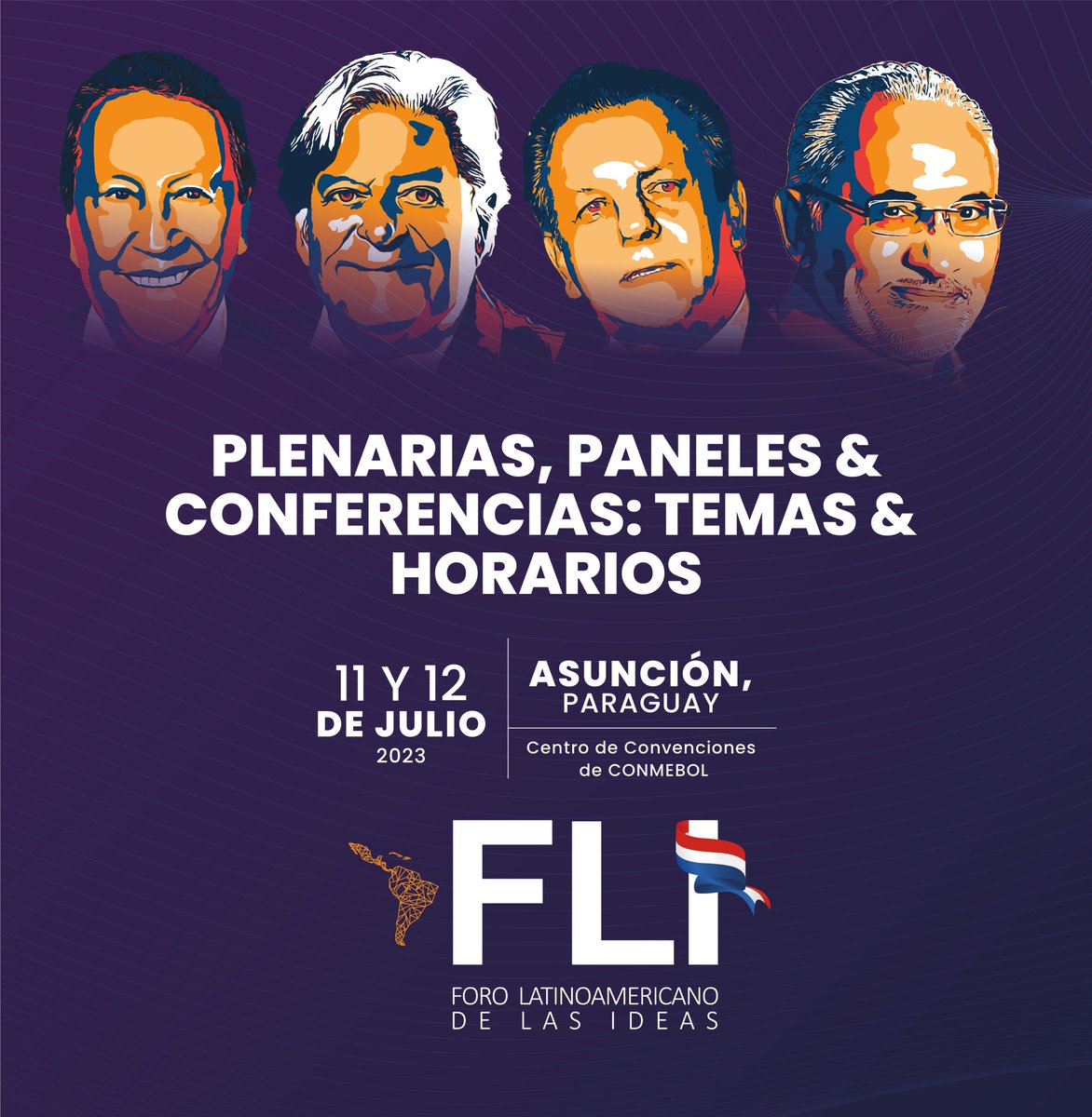 🌎💬¿Sabías que en contados días más de 15 Expresidentes Latinoamericanos estarán en #Paraguay hablando sobre #EconomíaVerde, Desafíos de la #Democracia, Impacto de las #FakeNews, Desafíos para la Paz, Perspectivas de Seguridad, #Ciencia, #Educación y #Cultura? 👇

#FLI