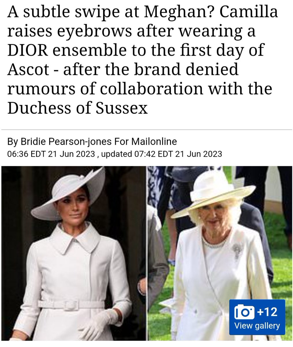 Oh look!  All the lies about #meghanmarkle in talks with #dior Queen Camilla went out yesterday and purchased a tailored #Dior 
#rachelragland #dailymaillies #meghansmollett 
#HarryandMeghanRagland